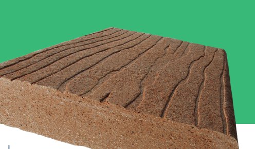 Uncapped composite board with a bare wood-fiber core surface and no shell