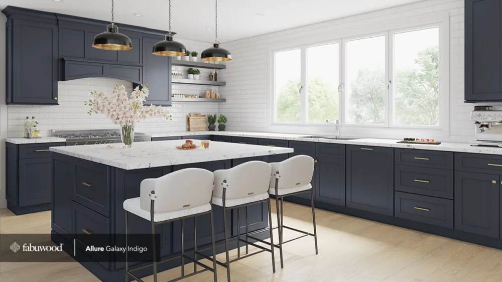 Navy island kitchen: Galaxy Indigo
