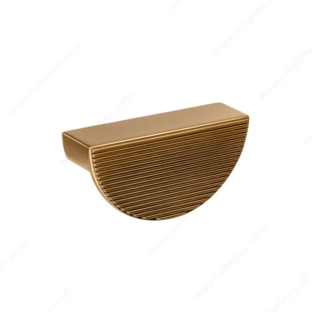 Brushed brass fluted cup pull