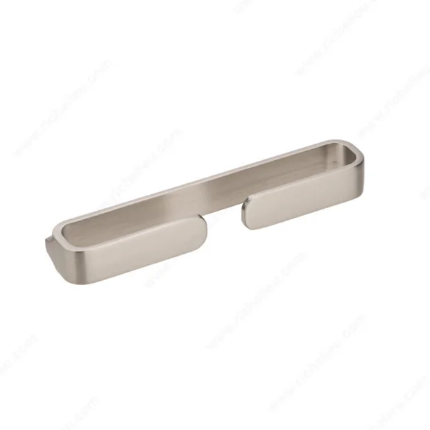 Brushed nickel edge pull
