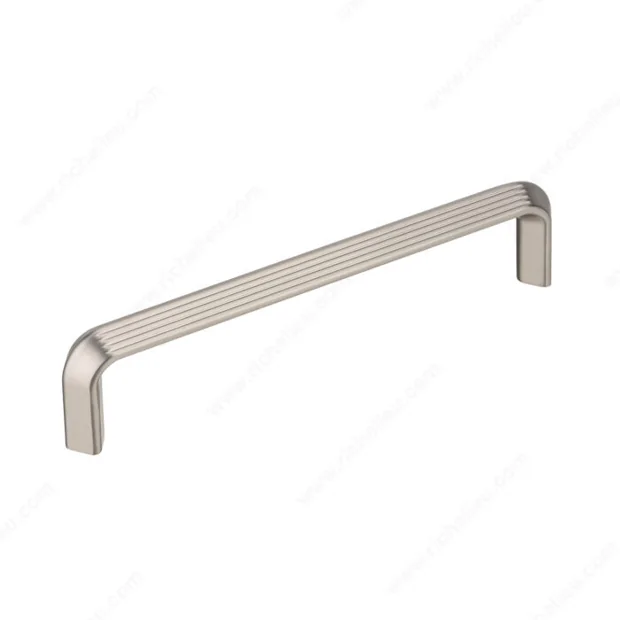 Ribbed satin nickel bar pull