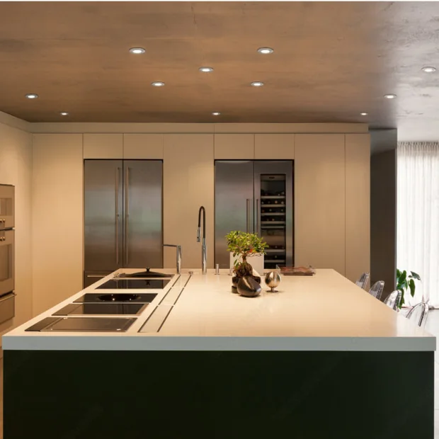 Warm-lit kitchen