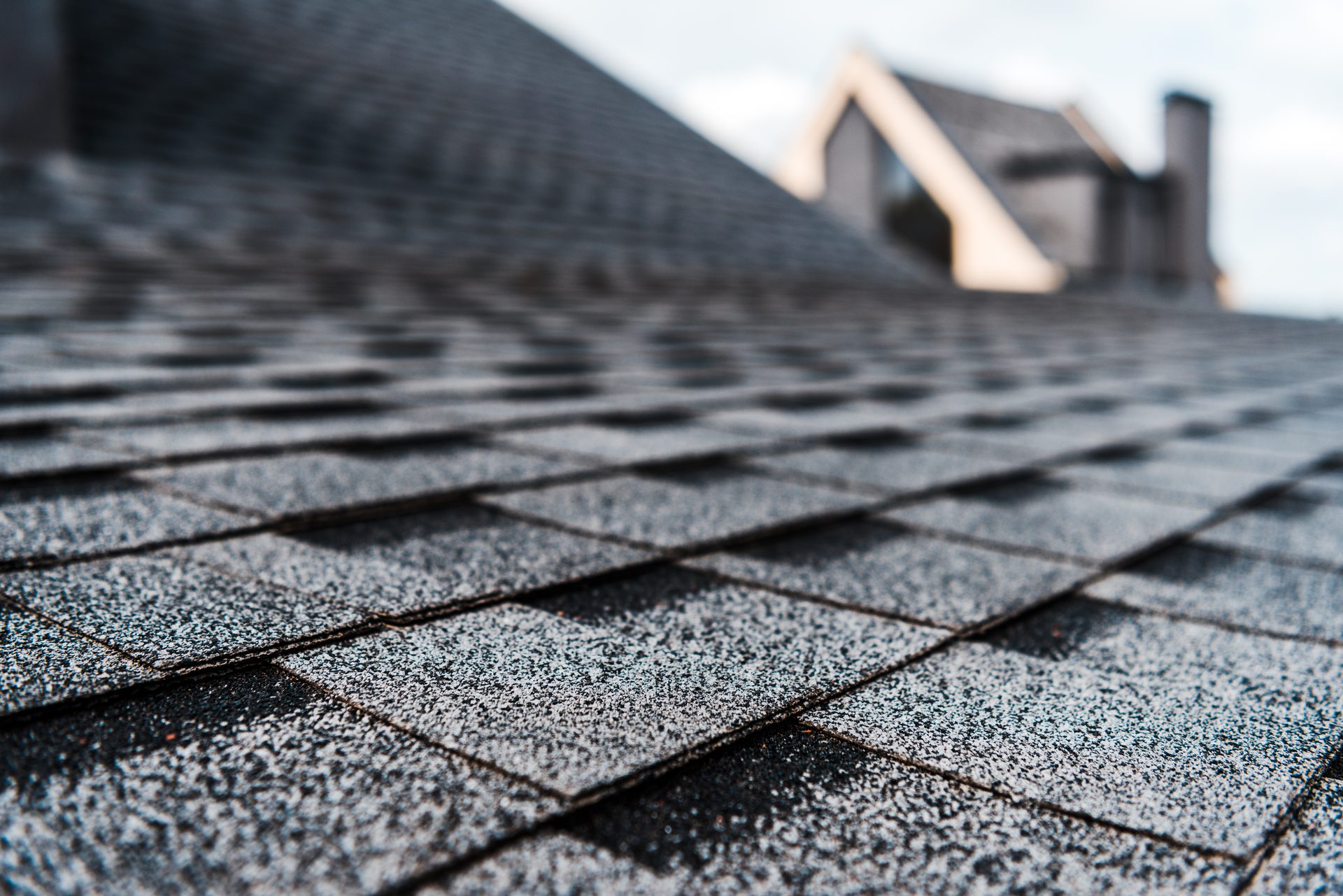 Architectural shingles on a residential roof
