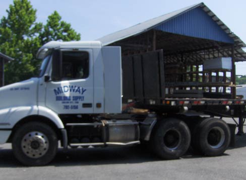 Stacked product ready to load